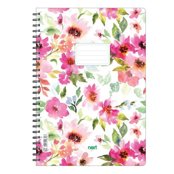 27a1a12dc6894c0497d20a593aa665ca Next trends Flowers τετράδιο σπιράλ 3 θέματα 105 φύλλα 17x25εκ. - Image 1