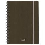 Next fabric τετράδιο σπιράλ λάστιχο καφέ 17x25εκ. 140φ. 4θ