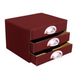 Next συρταριέρα 3συρτ. classic μπορντώ - μεταλ. λαβές Υ21x22x23εκ.