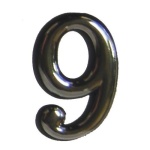 Αριθμός πλαστικός αυτοκόλλητος χρωμίου Ν.9