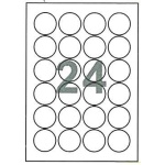Fleks ετικέτ. αυτοκόλ. λευκές Ø46mm 24/φ 100φ Α4