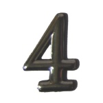 Αριθμός πλαστικός αυτοκόλλητος  χρωμίου Ν.4