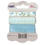 Κορδέλες γαλάζιες 3 σχέδια 0,6εκ,1εκ,2εκ. x 1 μέτρο