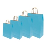 Next χάρτινη τσάντα γαλάζια με στριφτό χερούλι Υ22x18x8εκ. Δυνατότητα εκτύπωσης