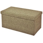 Σκαμπό με αποθηκευτικό χώρο, μπεζ-καφέ, Υ36x76x38 εκ.