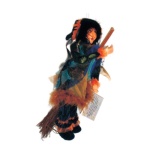 Κούκλα Halloween "Μάγισσα με σκούπα" 35εκ.