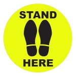 Αυτοκόλλητο δαπέδου "STAND HERE", 30 εκ. διάμετρος