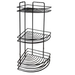 Ραφιέρα μπάνιου γωνιακή 3 ράφια Nextdeco μαύρη Υ48xØ19εκ.