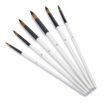 Πινέλα ζωγραφικής με κοντή λαβή στρογγυλή μύτη σετ 6 τεμαχίων