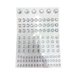 Στράς αυτοκόλλητα ασημί 130τεμ σε καρτέλα