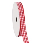 Κορδέλα καρώ με ούγια κόκκινη 6mm ρολό 45μ.