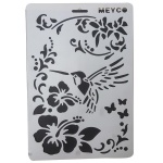 Στένσιλ απο πολυπροπυλένιο Α4 άνθη-πουλί