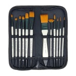 Πινέλα ζωγραφικής κοντή λαβή σετ 12 τεμαχίων σε θήκη