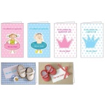 Ευχετήριες κάρτες βάπτισης 7x10,5εκ, 7 σχέδια κοκτέηλ