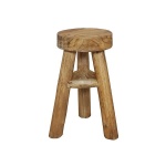 Σκαμπό στρογγυλο Nextdeco Tribeca ανακυκλωμένο ξύλο teak Υ40xØ27εκ.