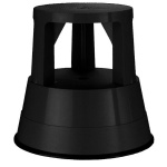 Μεταλλικό σκαμπό-σκαλοπάτι με ρόδες, μαύρο Υ43xØ29x45εκ.