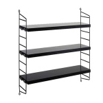 Ραφιέρα επιτοίχια μεταλλική Nextdeco 3 ραφιών μαύρη Υ50x60x15εκ.