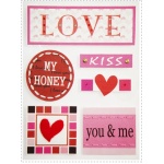 Αυτοκόλλητα υφασμάτινα "Love" κοκτέηλ 3 σχέδια