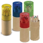 Ξυλομπογιές μίνι με ξύστρα σε κύλινδρο 12τμχ.