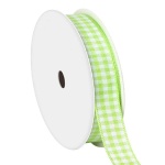 Κορδέλα καρώ με ούγια λαχανί 25mm ρολό 45μ.