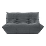 Καναπές διθέσιος Nextdeco Togo Alcantara σκούρο γκρι Υ70x132x102εκ