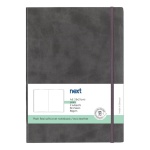 Next Premium γκρι τετράδιο λευκό flexi λάστιχο 2 θέματα 80 φύλλα 14x21εκ. Δυνατότητα εκτύπωσης