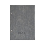 Next μενού εστιατορίου PU bali γκρι με 10 ζελατίνες και βίδες 24x32εκ. Δυνατότητα εκτύπωσης