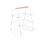 Θήκη μεταλλική λευκή για 9 μπουκάλια κρασιού Υ48x29x9,2εκ.