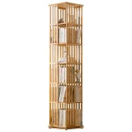 Βιβλιοθήκη ξύλινη μπαμπού Nextdeco με 6 επιπέδα περιστρεφόμενη Υ178x37x37εκ.