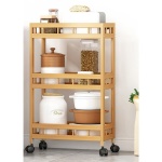 Τρολεϊ κουζίνας ξύλινo μπαμπού Nextdeco με 3 επίπεδα Υ71x60x18εκ.