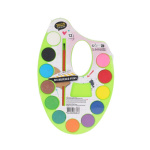 Νερομπογιές σε λαχανί παλέτα 12 χρωμάτων με πινέλο