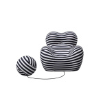 Compressed πολυθρόνα Nextdeco ριγέ μαύρο-άσπρο 102x120xΥ92εκ.