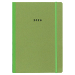 Next ημερολόγιο 2026 Natural ημερήσιο flexi πράσινο με λάστιχο 14x21εκ.  Δυνατότητα εκτύπωσης