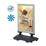 Σταντ επιδαπέδιο αλουμινίου διπλής όψης Α1 Υ87,9×63,2εκ. ασημί