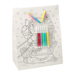 Τσάντα χριστουγεννιάτικη για ζωγραφική με 6 μαρκαδόρους Άγιος Βασίλης Υ23×18×10εκ.