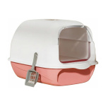 Τουαλέτα γάτας με καπάκι - πορτάκι ροζ 50×35×35εκ.