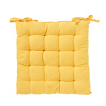 Μαξιλάρι καρέκλας τετράγωνο με δεσίματα κίτρινο 40×40εκ.