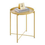 Τραπεζάκι - κομοδίνο μεταλλικό Nextdeco κίτρινο Υ52xØ41,5εκ.