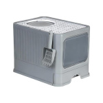 Κλειστή τουαλέτα γάτας με συρτάρι γκρι 50×40×40εκ.