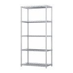 Ραφιέρα μεταλλική Nextdeco 5 επίπεδα ρυθμιζόμενη ασήμι Υ150×55×30εκ.