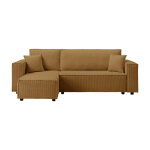 Καναπές - διπλό κρεβάτι Nextdeco γωνιακός με αποθηκευτικό χώρο κίτρινο Υ82×240×92-142εκ